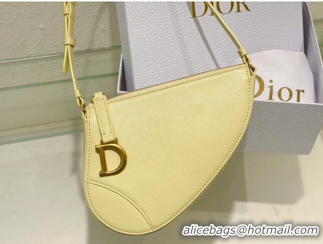 Top Grade Dior Saddle Shoulder Pouch in Goatskin CD0238 Yellow 2024