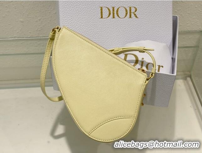 Top Grade Dior Saddle Shoulder Pouch in Goatskin CD0238 Yellow 2024