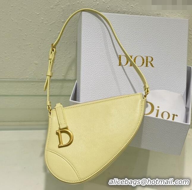 Top Grade Dior Saddle Shoulder Pouch in Goatskin CD0238 Yellow 2024