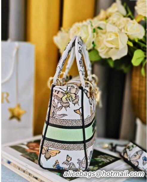 Good Product Dior Medium Lady D-Lite Bag in Toile de Jouy Mexico Embroidery CD1801 White Multicolor 2024