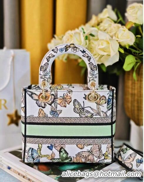 Good Product Dior Medium Lady D-Lite Bag in Toile de Jouy Mexico Embroidery CD1801 White Multicolor 2024