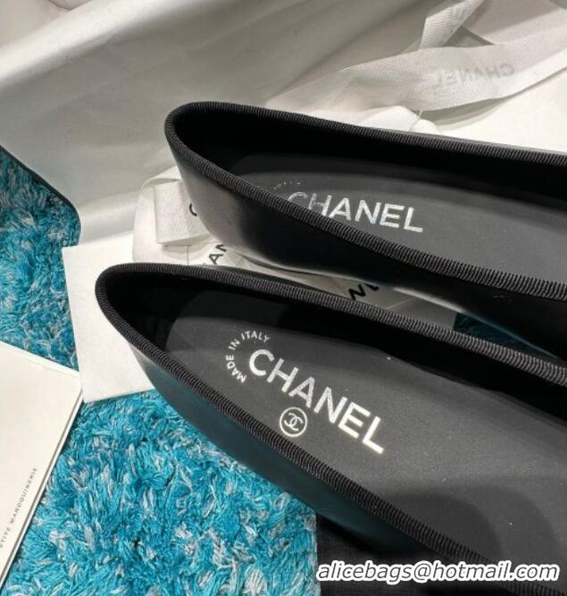 Low Price Chanel Classic Calfskin Leather Ballet Flat All Black Upper 325038