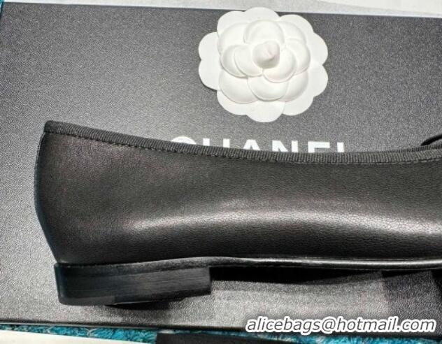 Best Grade Chanel Classic Grained Calfskin Leather Ballet Flat Black 325040