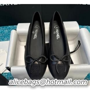 Pretty Style Chanel Classic Calfskin Leather Ballet Flat Black 325042