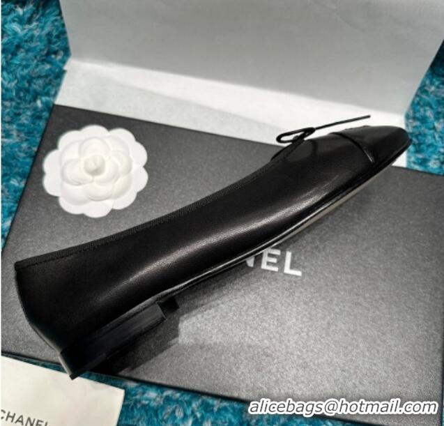 Pretty Style Chanel Classic Calfskin Leather Ballet Flat Black 325042