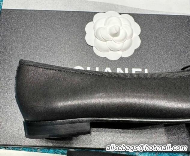 Pretty Style Chanel Classic Calfskin Leather Ballet Flat Black 325042