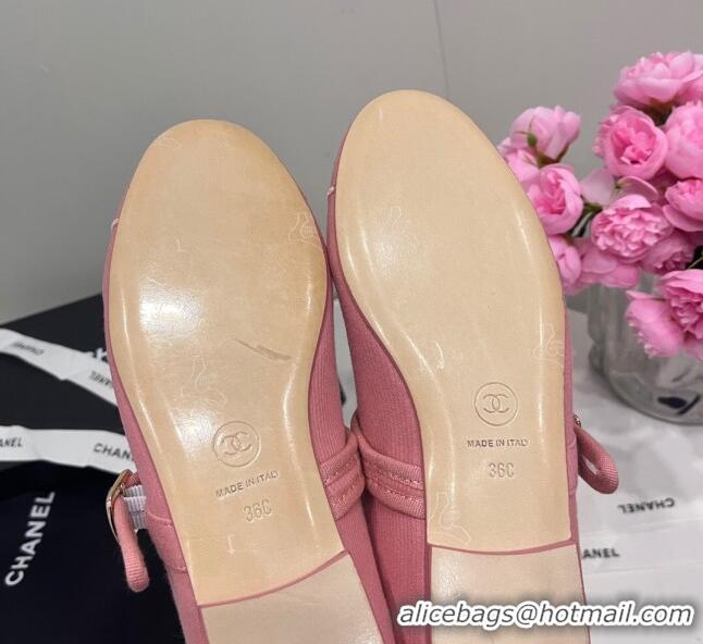 Best Product Chanel Cotton & Silk Mary Janes G45503 Pink 041705