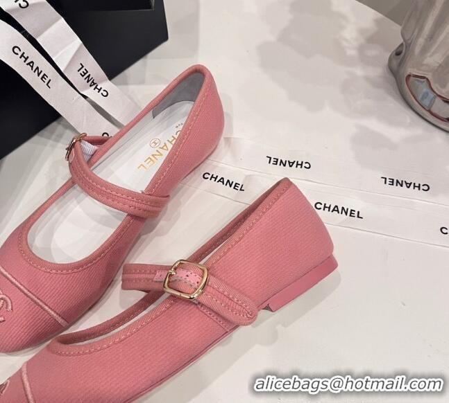 Best Product Chanel Cotton & Silk Mary Janes G45503 Pink 041705