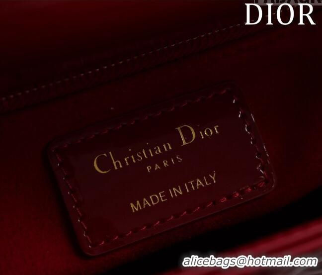 Best Product Dior Mini Lady Dior Bag in Patent Cannage Leather M0505 Red 2024