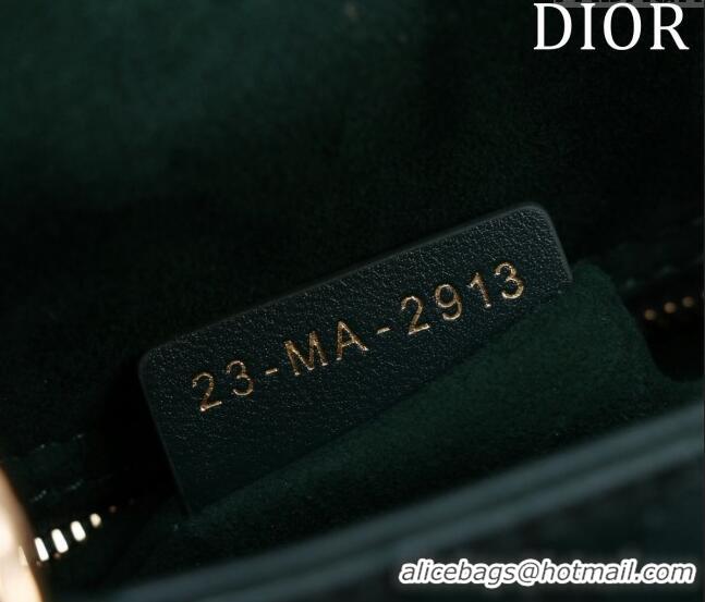 New Design Dior Mini Lady Dior Bag in Cannage Lambskin M0505 Green 2024