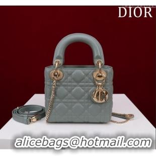 Inexpensive Dior Mini Lady Dior Bag in Cannage Lambskin M0505 Cloud Blue 2024