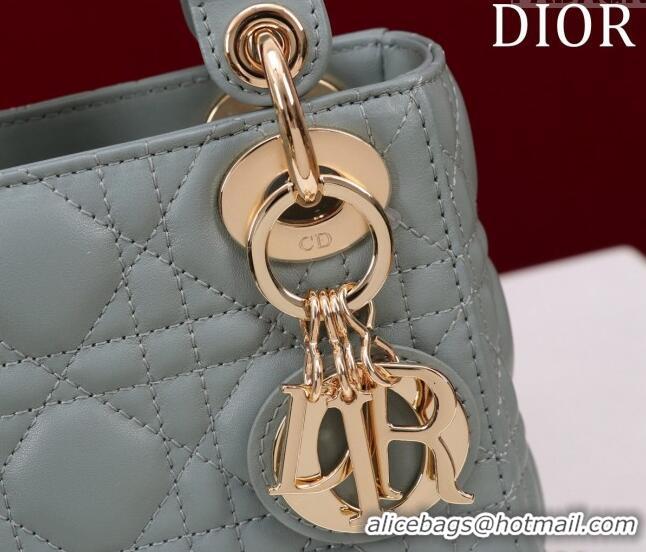 Inexpensive Dior Mini Lady Dior Bag in Cannage Lambskin M0505 Cloud Blue 2024