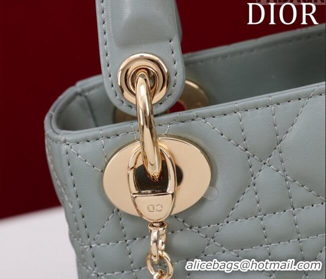 Inexpensive Dior Mini Lady Dior Bag in Cannage Lambskin M0505 Cloud Blue 2024