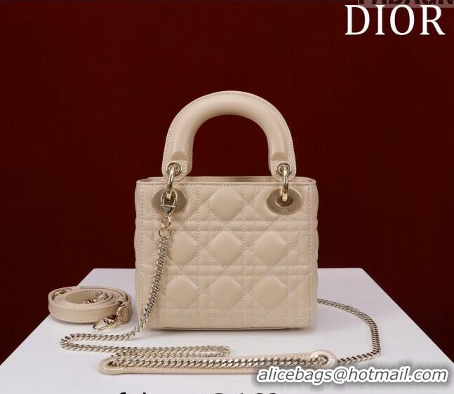 Promotional Dior Mini Lady Dior Bag in Cannage Lambskin M0505 Nude 2024