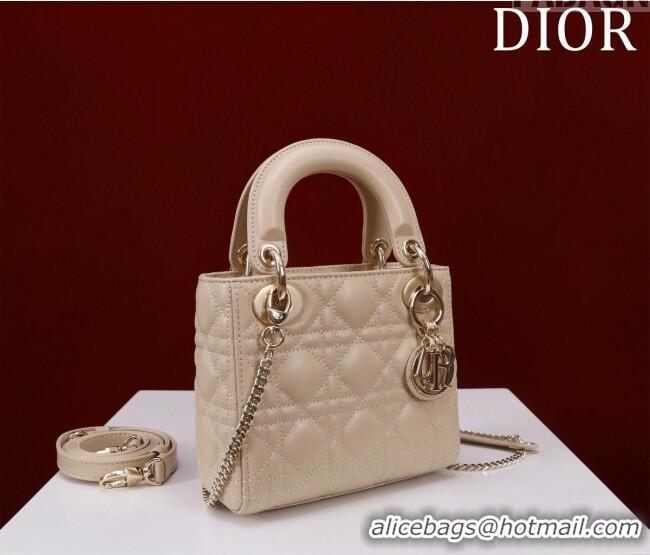 Promotional Dior Mini Lady Dior Bag in Cannage Lambskin M0505 Nude 2024