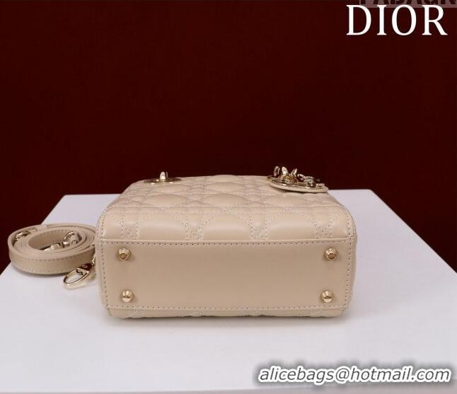 Promotional Dior Mini Lady Dior Bag in Cannage Lambskin M0505 Nude 2024