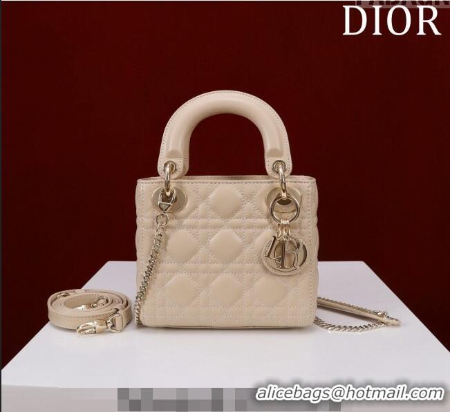 Promotional Dior Mini Lady Dior Bag in Cannage Lambskin M0505 Nude 2024