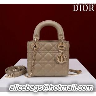 Trendy Design Dior Mini Lady Dior Bag in Cannage Lambskin M0505 Beige 2024