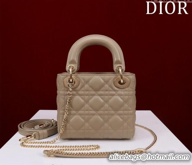 Trendy Design Dior Mini Lady Dior Bag in Cannage Lambskin M0505 Beige 2024