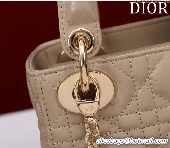 Trendy Design Dior Mini Lady Dior Bag in Cannage Lambskin M0505 Beige 2024