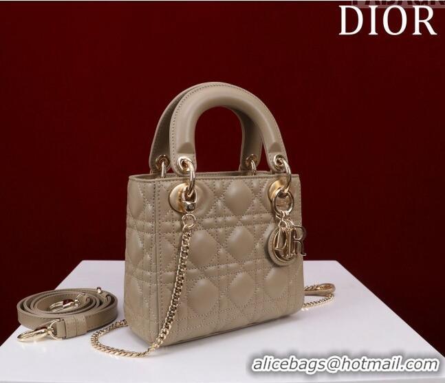 Trendy Design Dior Mini Lady Dior Bag in Cannage Lambskin M0505 Beige 2024