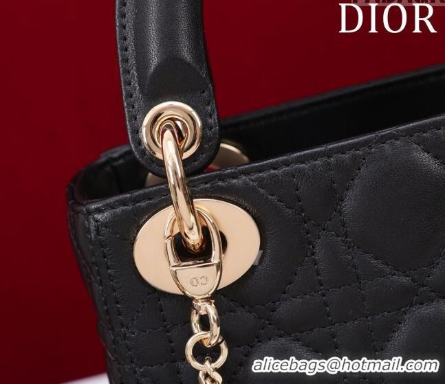 Fashion Discount Dior Mini Lady Dior Bag in Cannage Lambskin M0505 Black 2024