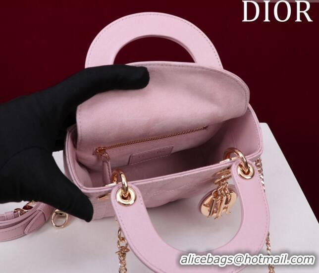 Discount Dior Mini Lady Dior Bag in Cannage Lambskin M0505 Light Pink 2024