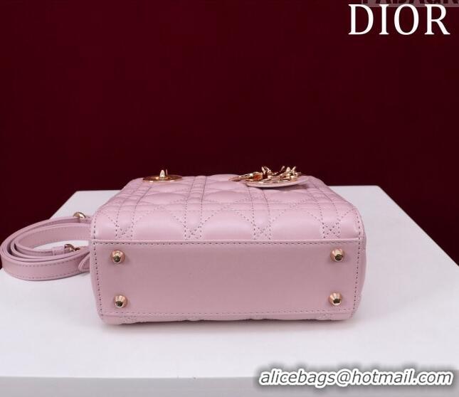 Discount Dior Mini Lady Dior Bag in Cannage Lambskin M0505 Light Pink 2024