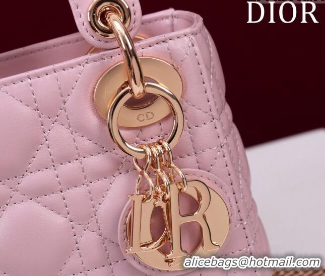 Discount Dior Mini Lady Dior Bag in Cannage Lambskin M0505 Light Pink 2024