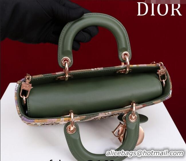 Promotional Dior Small Lady D-Joy Bag in D-Lace Macramé-Effect Motif Embroidery CD9077 Green 2024