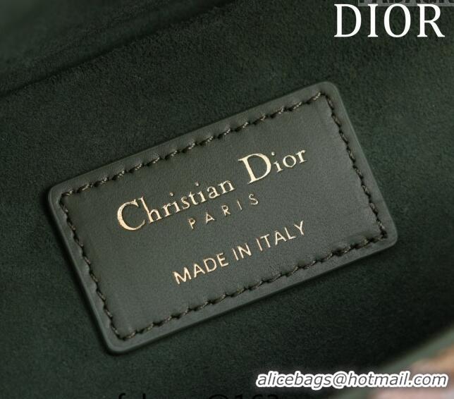 Promotional Dior Small Lady D-Joy Bag in D-Lace Macramé-Effect Motif Embroidery CD9077 Green 2024