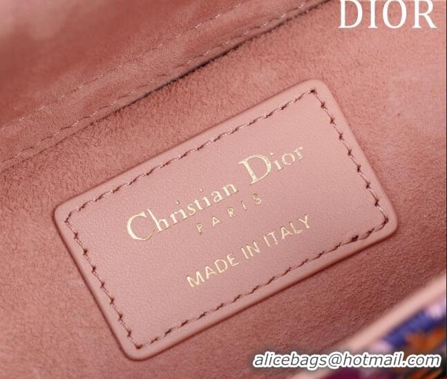 Best Price Dior Small Lady D-Joy Bag in D-Lace Macramé-Effect Motif Embroidery CD9077 Light Pink 2024