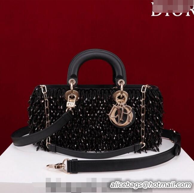 Grade Design Dior Small Lady D-Joy Bag with Beads and Crystals CD9079 Black 2024