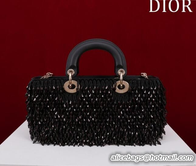 Grade Design Dior Small Lady D-Joy Bag with Beads and Crystals CD9079 Black 2024