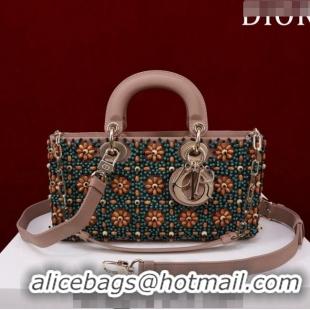 Top Quality Dior Small Lady D-Joy Bag with Wood Beads CD9081 Nude 2024