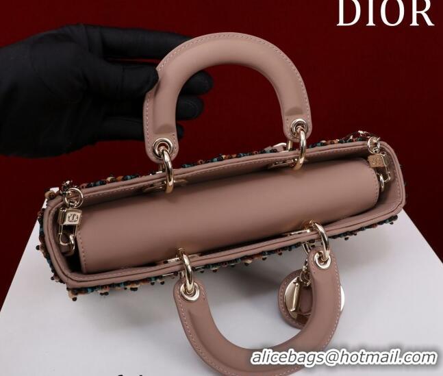 Top Quality Dior Small Lady D-Joy Bag with Wood Beads CD9081 Nude 2024