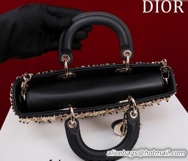 Traditional Specials Dior Small Lady D-Joy Bag with Wood Beads CD9081 Black 2024