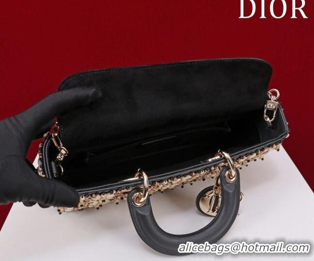 Traditional Specials Dior Small Lady D-Joy Bag with Wood Beads CD9081 Black 2024