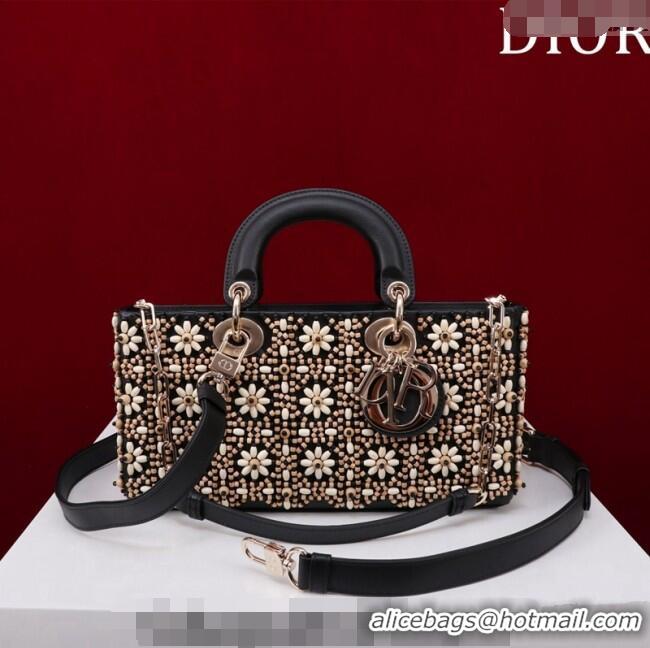 Traditional Specials Dior Small Lady D-Joy Bag with Wood Beads CD9081 Black 2024