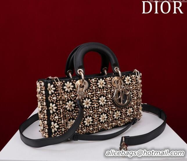 Traditional Specials Dior Small Lady D-Joy Bag with Wood Beads CD9081 Black 2024