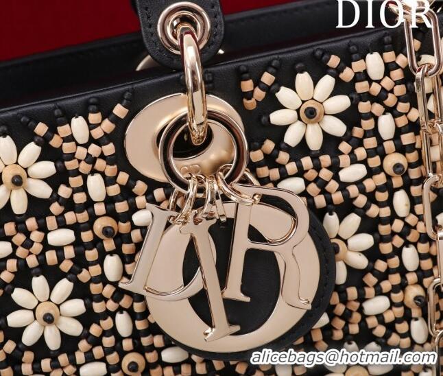 Traditional Specials Dior Small Lady D-Joy Bag with Wood Beads CD9081 Black 2024