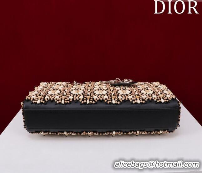 Traditional Specials Dior Small Lady D-Joy Bag with Wood Beads CD9081 Black 2024