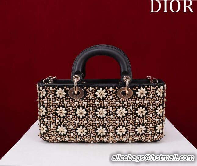 Traditional Specials Dior Small Lady D-Joy Bag with Wood Beads CD9081 Black 2024