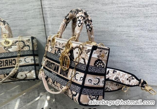 Promotional Dior Medium Lady D-Joy Bag in Multicolor Butterfly Bandana Embroidery CD9084 Beige 2024