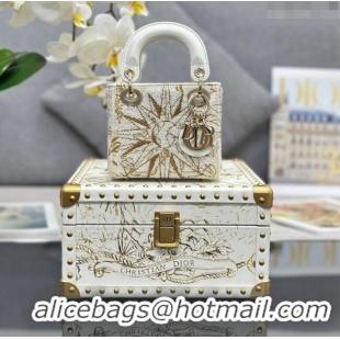 Best Price Dior Micro Lady Dior Bag and Box Set with Florilegio Motif CD9085 Gold 2024