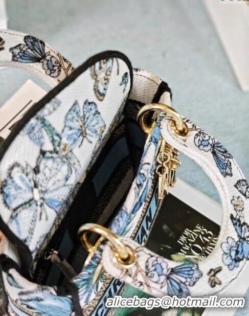 Promotional Dior Mini Lady D-Lite Bag in Multicolor Toile de Jouy Mexico Embroidery CD2807 Blue 2024