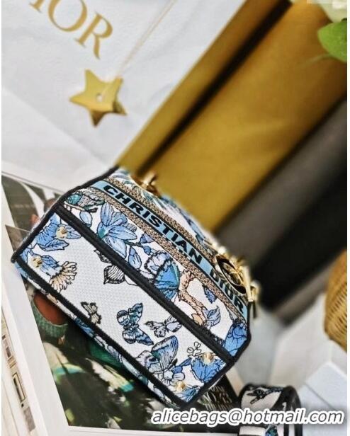 Promotional Dior Mini Lady D-Lite Bag in Multicolor Toile de Jouy Mexico Embroidery CD2807 Blue 2024