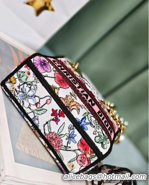 Well Crafted Dior Mini Lady D-Lite Bag in Multicolor Florilegio Embroidery CD2807 White 2024