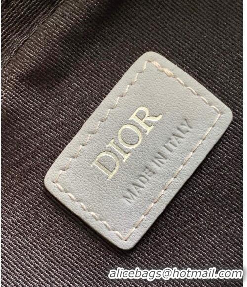 Buy Fashionable Dior Saddle Triple Pouch Bag in CD Diamond Canvas CD2061 Grey 2024