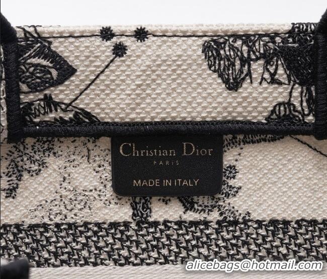 Top Grade Dior Large Book Tote Bag in Toile de Jouy Zodiac Embroidery CD2063 White and Black 2024